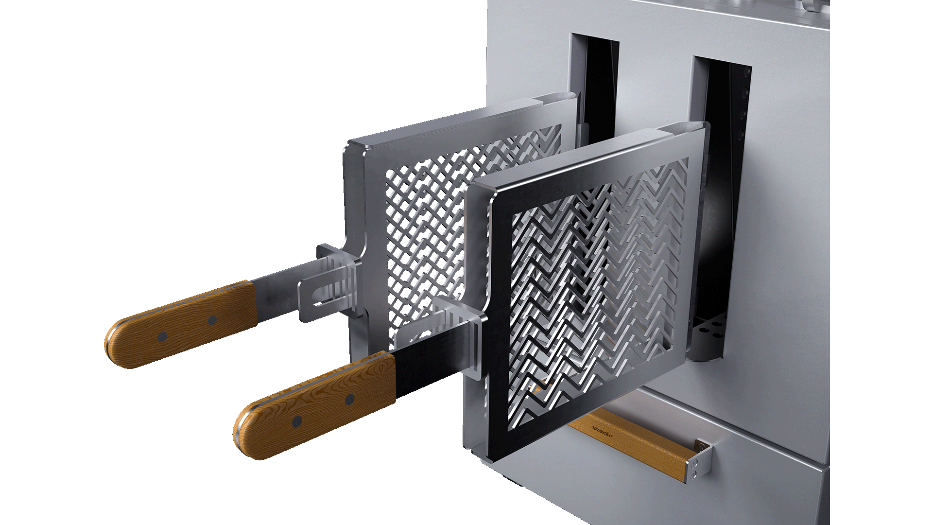 Steakr view of handles.